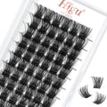 Higu clace Lash Clusters 72pcs - D Curl 14mm DIY Eyelash Extensions - Thin Stem Individual Cluster Lashes Wispy Reusable
