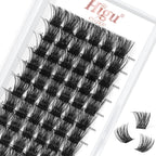 Higu clace Lash Clusters 72pcs - D Curl 14mm DIY Eyelash Extensions - Thin Stem Individual Cluster Lashes Wispy Reusable