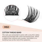 Higu clace Lash Clusters 72pcs - D Curl 14mm DIY Eyelash Extensions - Thin Stem Individual Cluster Lashes Wispy Reusable