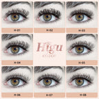 Higu clace Lash Clusters 72pcs - D Curl 14mm DIY Eyelash Extensions - Thin Stem Individual Cluster Lashes Wispy Reusable