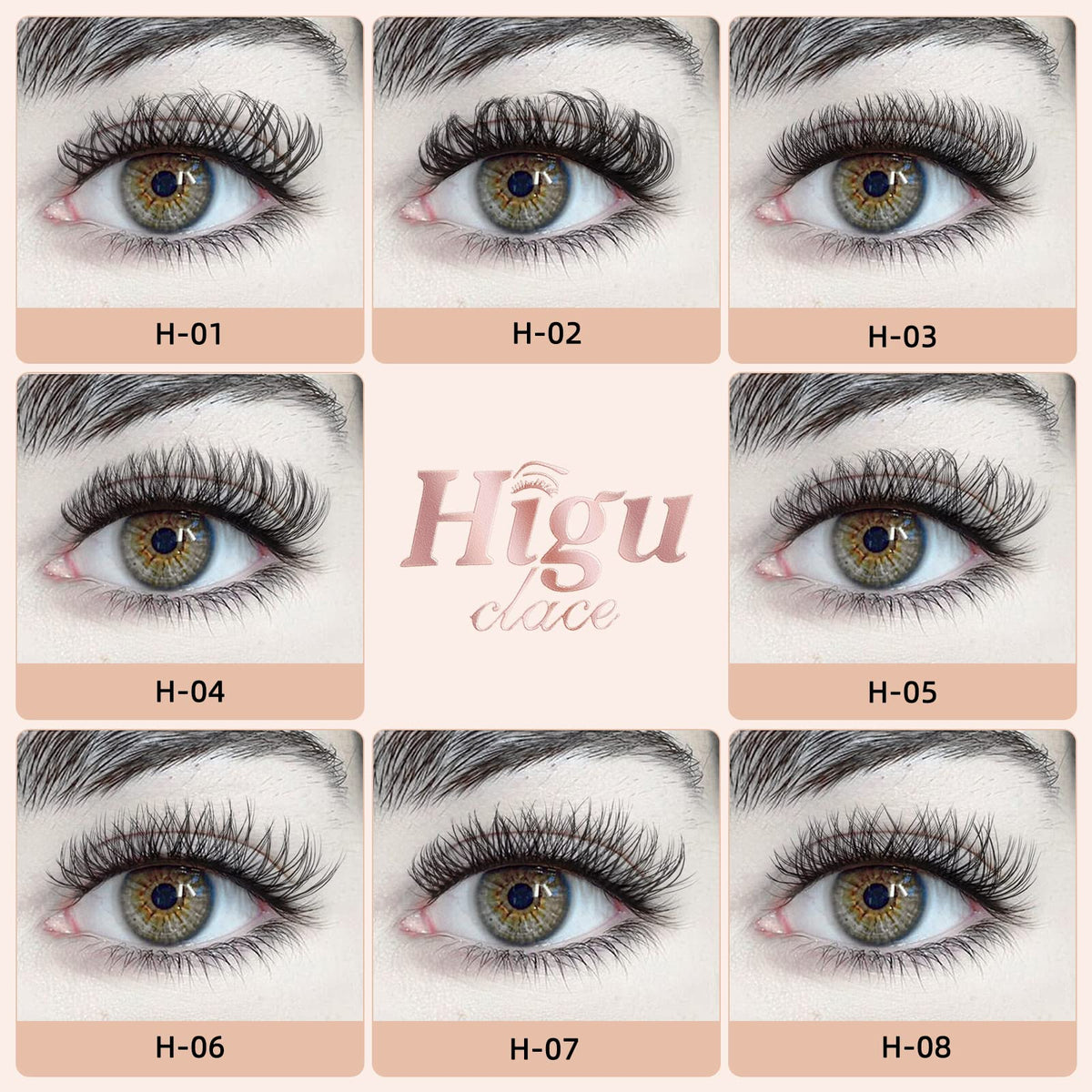 Higu clace Lash Clusters 72pcs - D Curl 14mm DIY Eyelash Extensions - Thin Stem Individual Wispy Reusable Lashes - New
