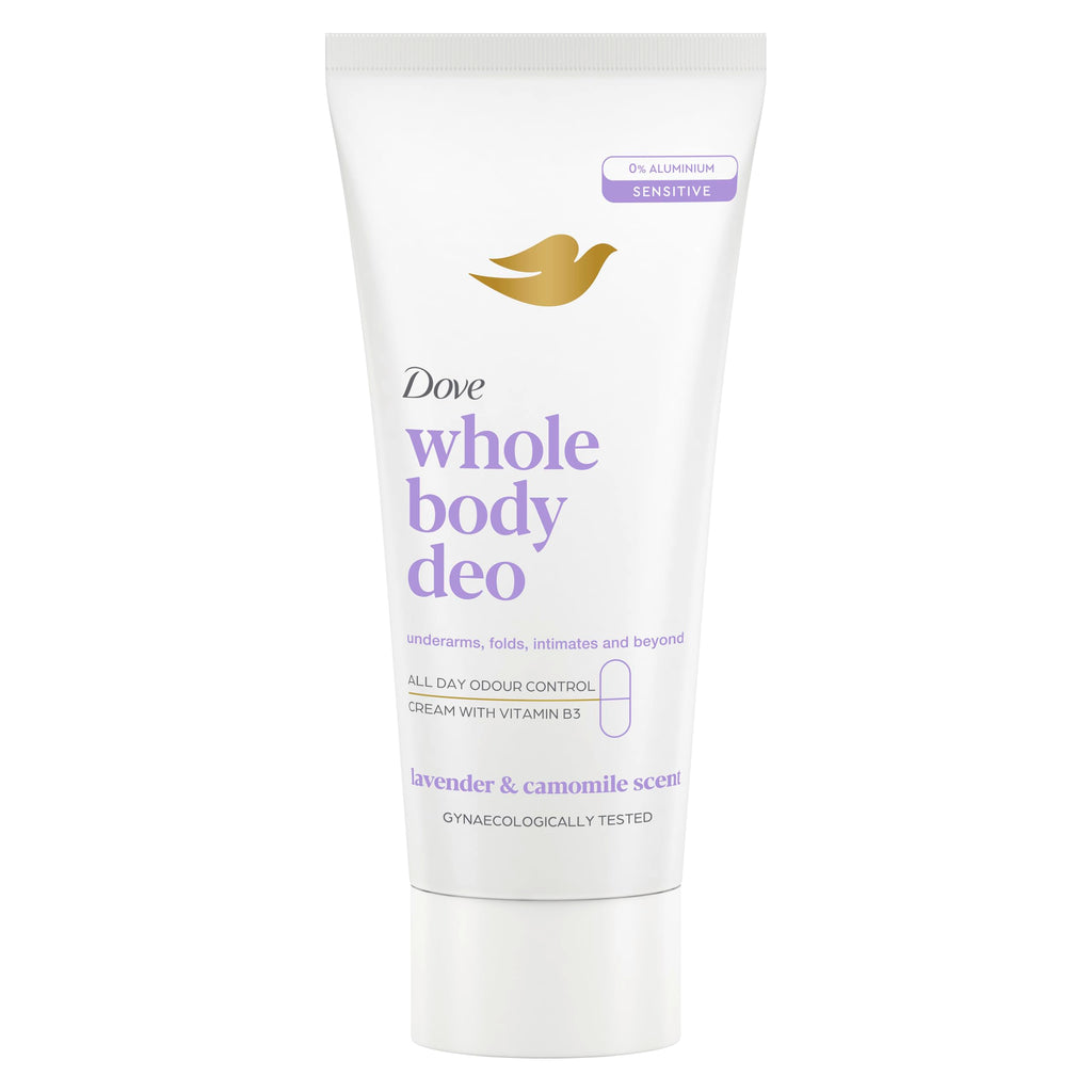 Dove Lavender & Camomile Whole Body Deodorant Cream - 0% Aluminium, Vitamin B3, All-Day Odour Control 75ml