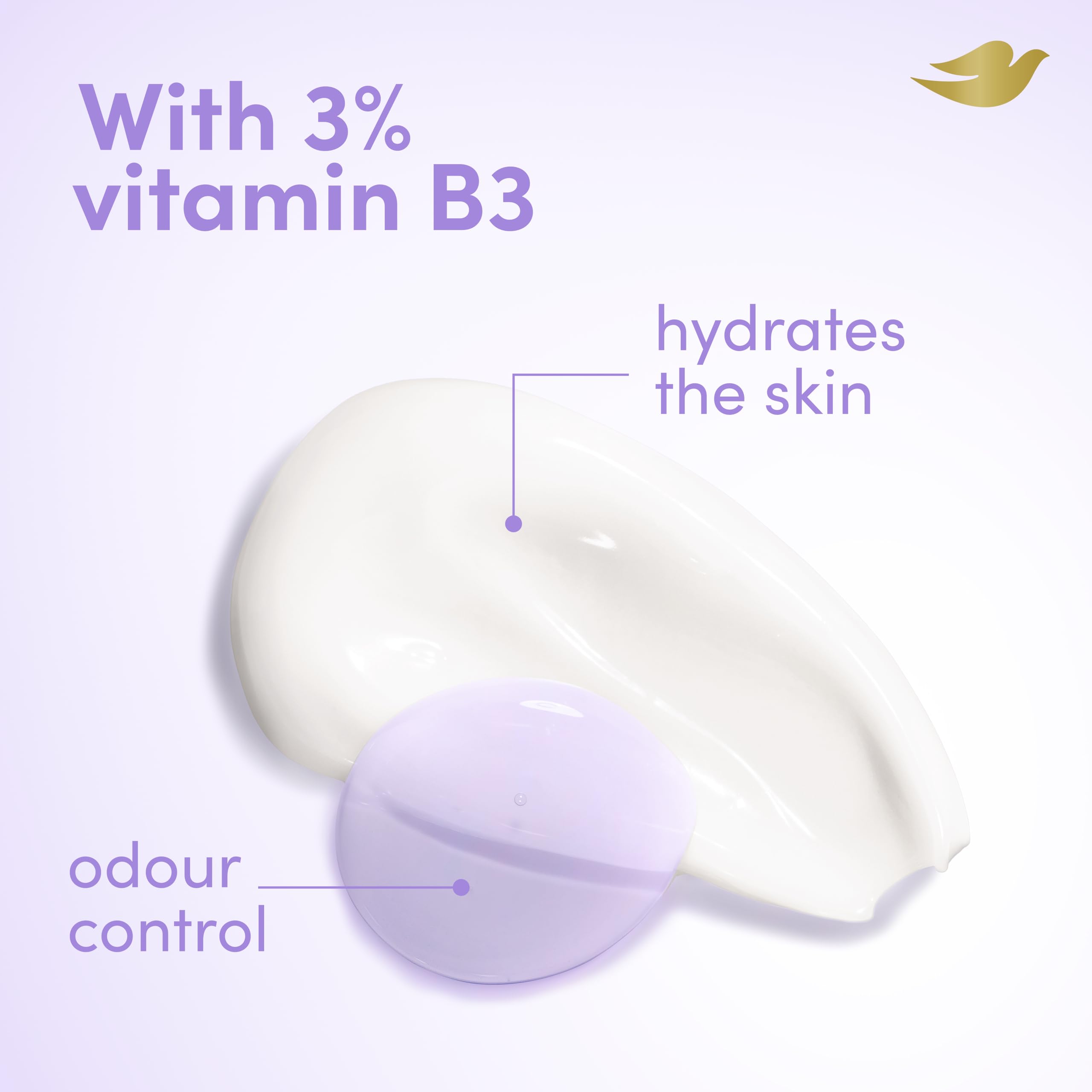 Dove Lavender & Camomile Whole Body Deodorant Cream - 0% Aluminium, Vitamin B3, All-Day Odour Control 75ml
