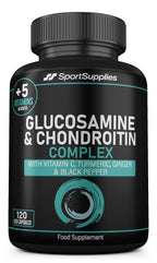 High Strength Glucosamine Chondroitin Complex 120 Capsules - 1000mg with Turmeric, Ginger, Vitamins C B6 B1 D3 B12 - BBE 03/2027