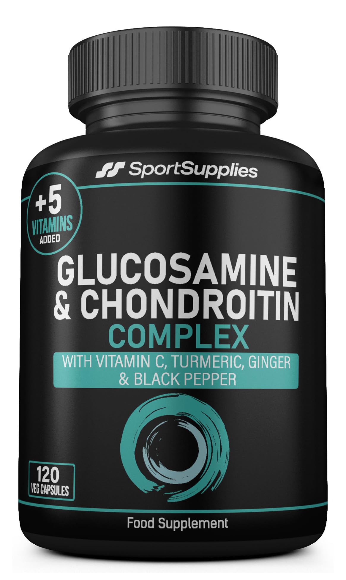 High Strength Glucosamine Chondroitin Complex 120 Capsules - 1000mg with Turmeric, Ginger, Vitamins C B6 B1 D3 B12 - BBE 03/2027