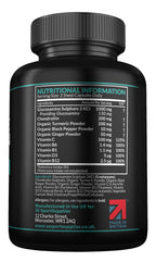 High Strength Glucosamine Chondroitin Complex 120 Capsules - 1000mg with Turmeric, Ginger, Vitamins C B6 B1 D3 B12 - BBE 03/2027