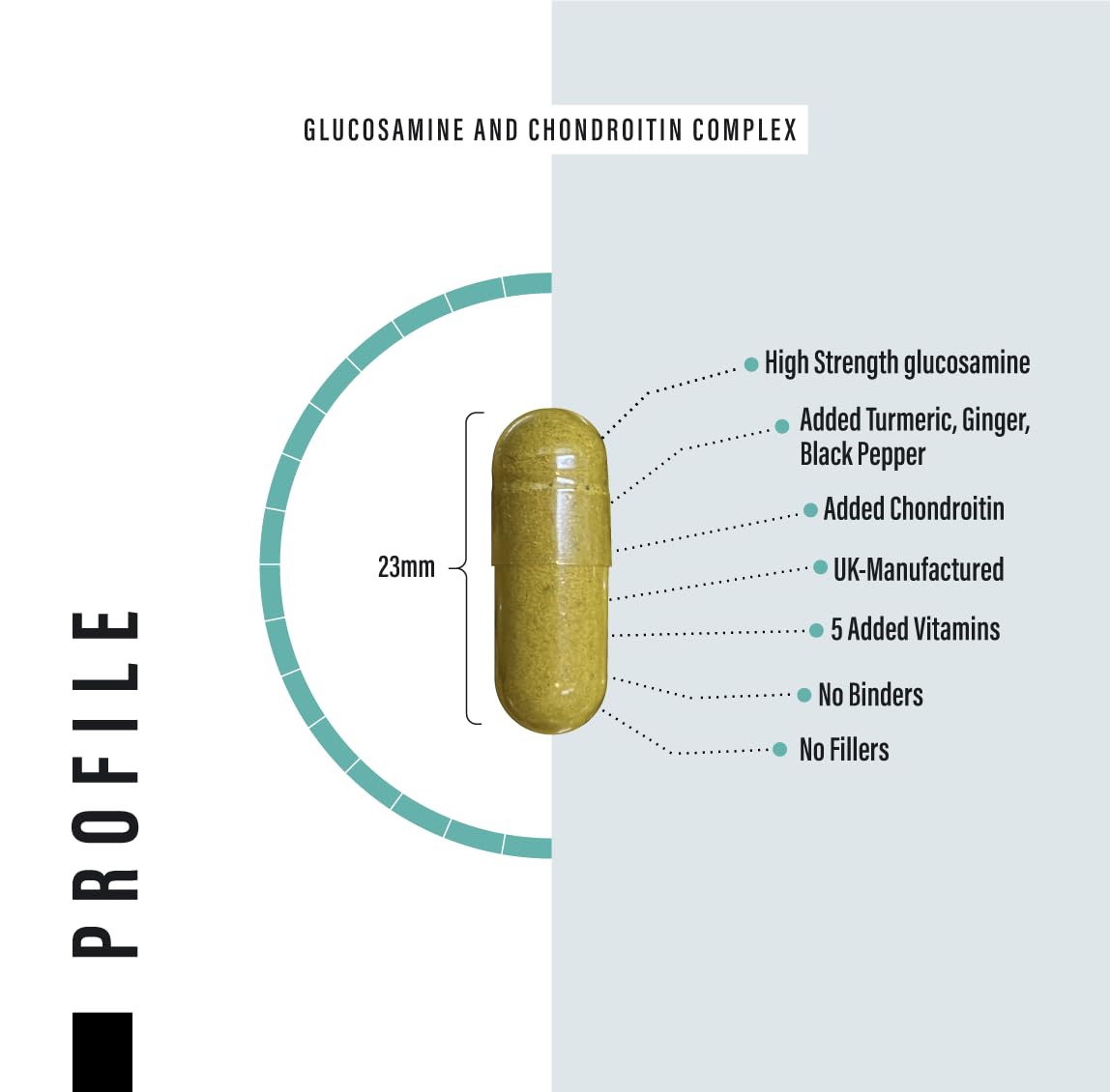 High Strength Glucosamine Chondroitin Complex 120 Capsules - 1000mg with Turmeric, Ginger, Vitamins C B6 B1 D3 B12 - BBE 03/2027