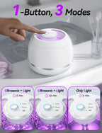 Beser Ultrasonic Retainer Cleaner, 2X Clean, 4X Sterilize, Dental Ultrasonic Tooth Cleaner Machine Pod for Aligner, Nightguard, Mouth Guard, Denture Cleaner Baths, Jewelry, IPX6, 200ML (Warm White) - Damaged Box