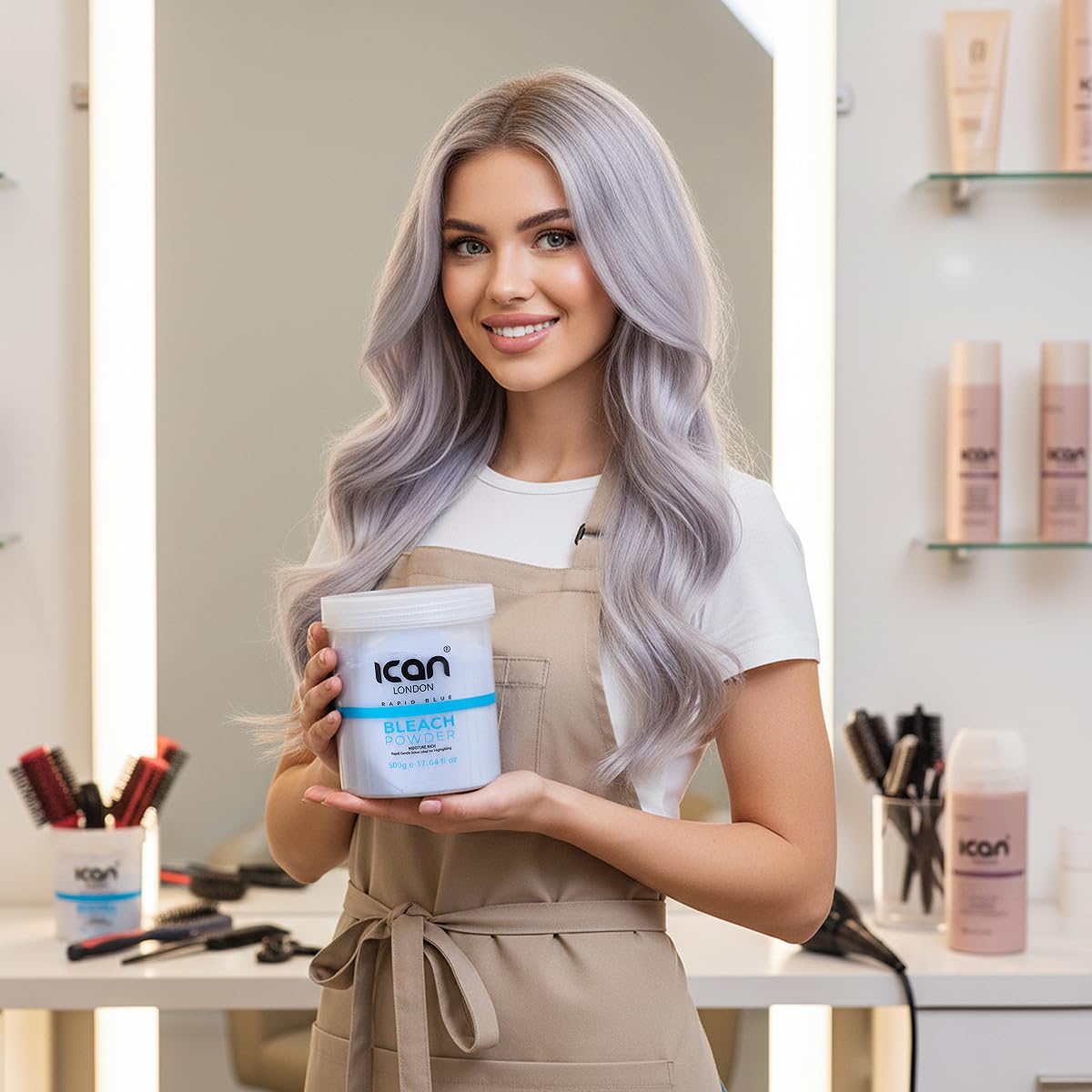 Rapid Blue Powder Bleach Hair Lightener 500g - Dust Free Professional Hair Dye Bleach - Damaged Box - BBE 09/2028