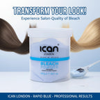 Rapid Blue Powder Bleach Hair Lightener 500g - Dust Free Professional Hair Dye Bleach - Damaged Box - BBE 09/2028