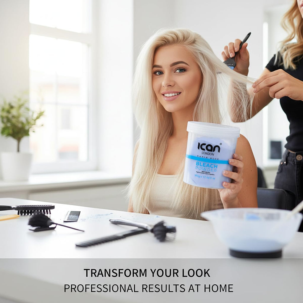 Rapid Blue Powder Bleach Hair Lightener 500g - Dust Free Professional Hair Dye Bleach - Damaged Box - BBE 09/2028