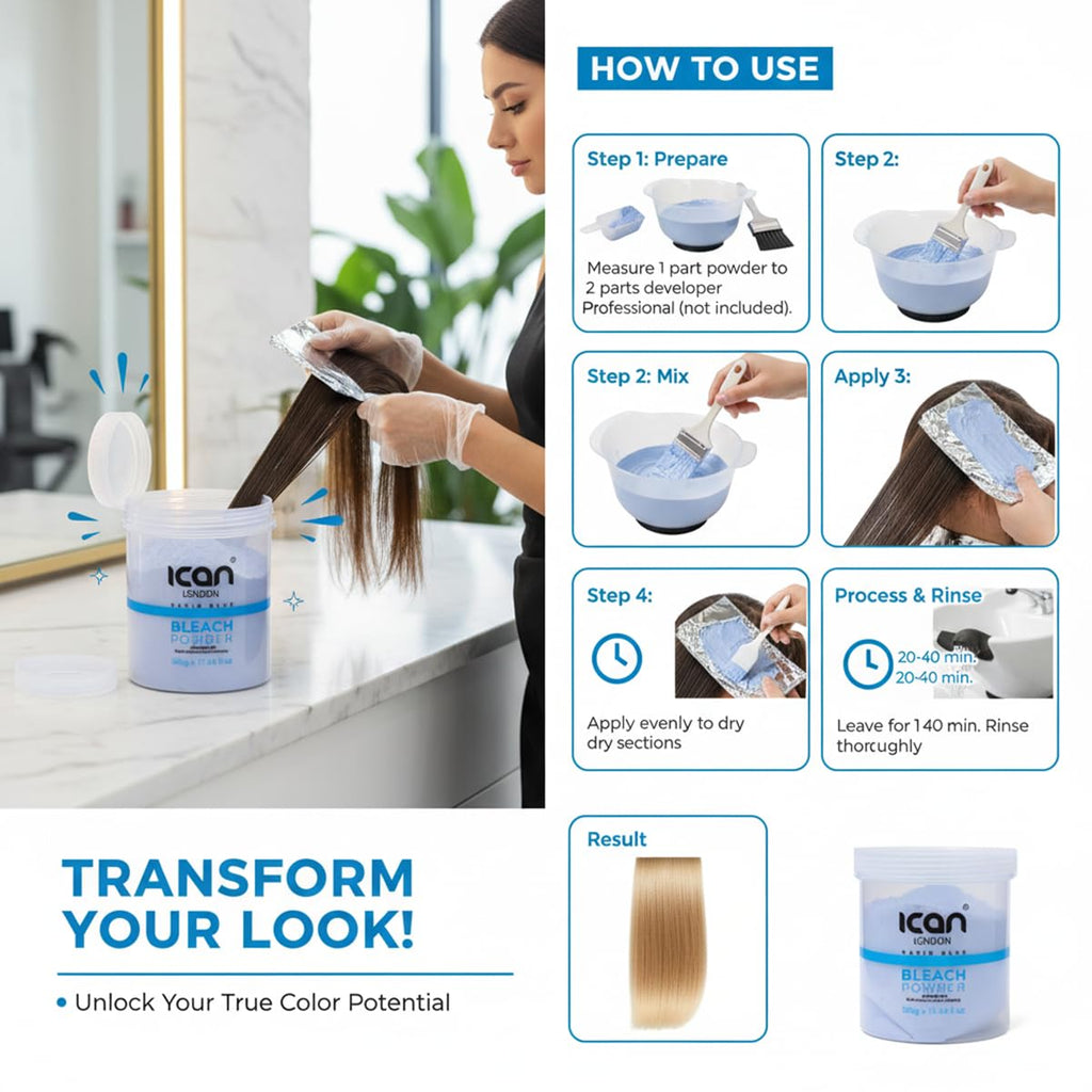 Rapid Blue Powder Bleach Hair Lightener 500g - Dust Free Professional Hair Dye Bleach - Damaged Box - BBE 09/2028