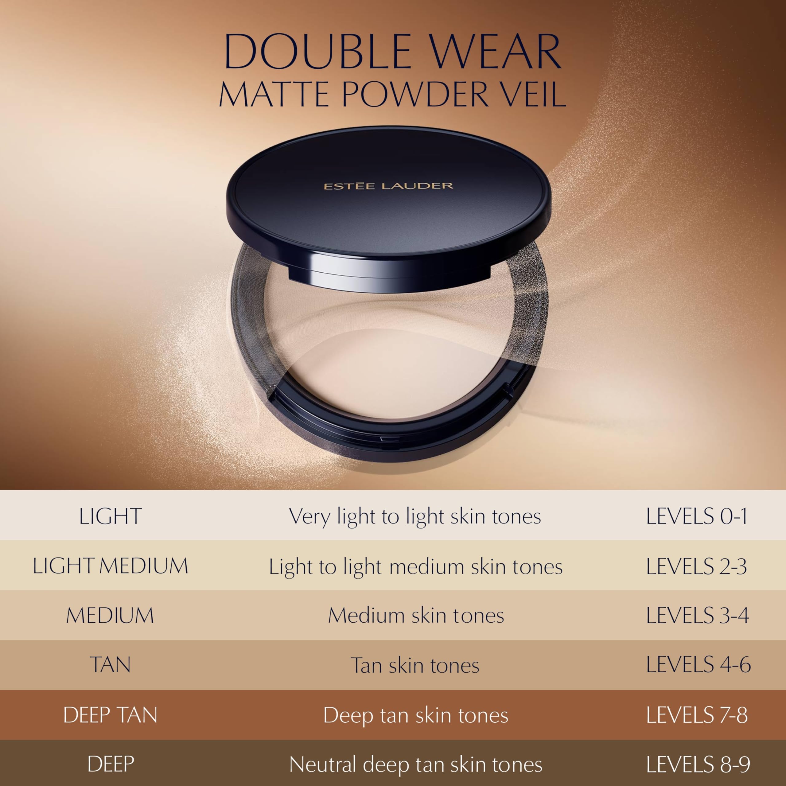 Est'ee Lauder Double Wear Stay-in-Place Matte Powder Veil | Pressed Setting Powder Compact with Puff | Face Powder, Translucent Light, 8.5 g