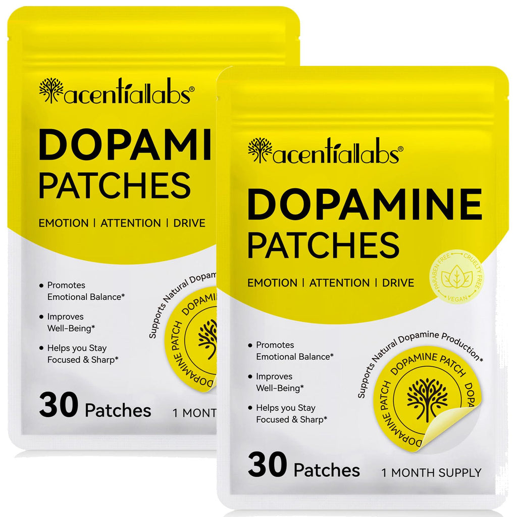 Dopamine Patches, 30 Vegan Skin Kind Dopamine Happy Patches, Transdermal Patch with 5-HTP for Overall Well-Being - BBE 08/2028