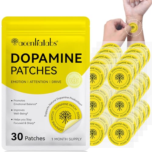 Dopamine Patches, 30 Vegan Skin Kind Dopamine Happy Patches, Transdermal Patch with 5-HTP for Overall Well-Being - BBE 08/2028