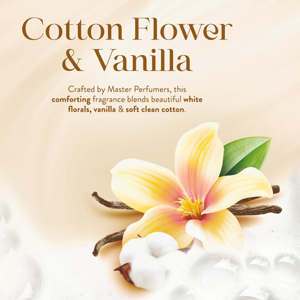 Imperial Leather Comforting Cotton Flower & Vanilla Bath Soak 4 x 500ml - Vegan & Cruelty-Free Rich Lather Luxury Fragrance