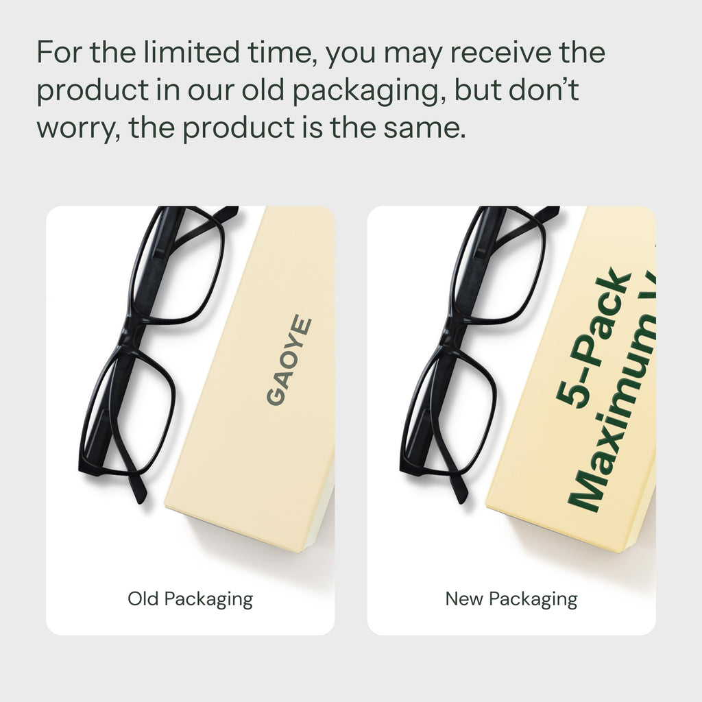 Gaoye 5-Pack Reading Glasses Men Women - Blue Light Blocking Computer Readers Eyeglasses - Damaged Box