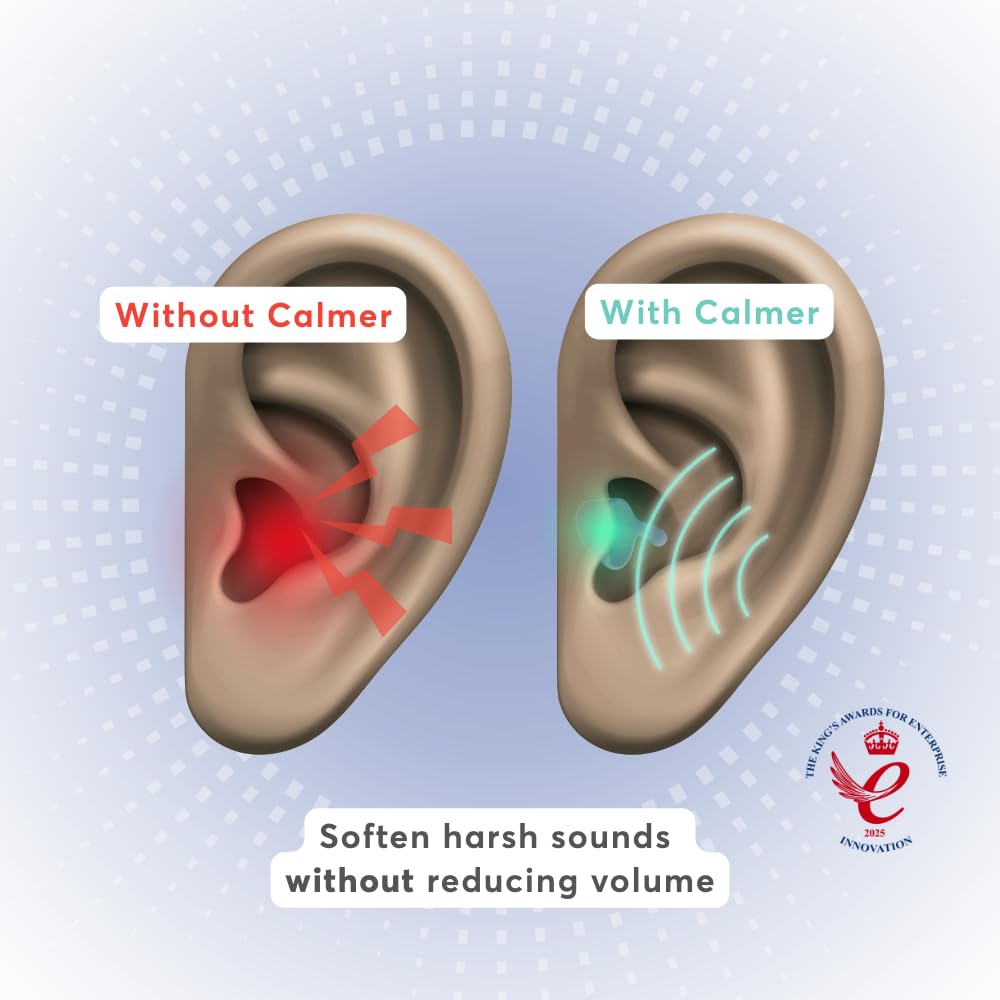 Flare Calmer Ear Plugs - Daily Noise Relief, Sound Sensitivity, Stress Relief, No Muffling, Soft Silicone, Mint