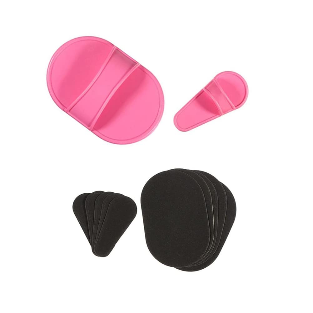 HELEVIA Exfoliating Hair Removal Pads Set - Smooth Skin Pad & Exfoliation Fine Sandpaper - Arm Leg Face Upper Lip Remover - Pink - Damaged Box