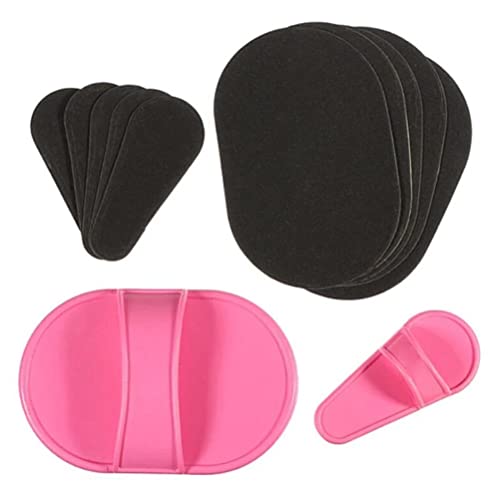 HELEVIA Exfoliating Hair Removal Pads Set - Smooth Skin Pad & Exfoliation Fine Sandpaper - Arm Leg Face Upper Lip Remover - Pink - Damaged Box