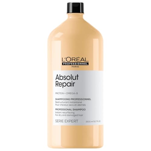 L'Oreal Professionnel Serie Expert Absolut Repair Shampoo 1500ml Large Salon Size for Damaged Hair with Quinoa and Protein