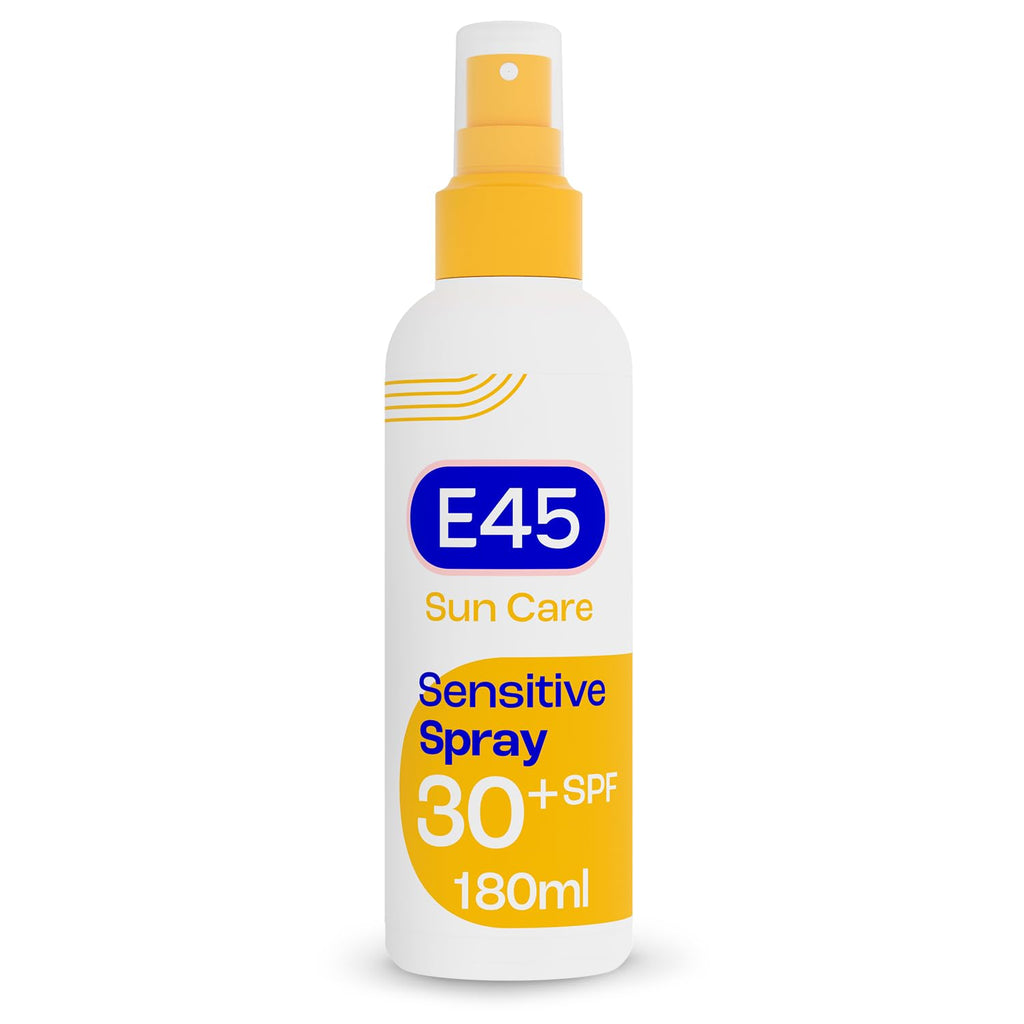 E45 Sunscreen Spray SPF 30 - High UVA/UVB Protection, Hydrating, Sensitive & Eczema Prone Skin, 180ml - Damaged Box