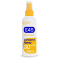 E45 Sunscreen Spray SPF 30 - High UVA/UVB Protection, Hydrating, Sensitive & Eczema Prone Skin, 180ml - Damaged Box