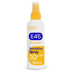 E45 Sunscreen Spray SPF 30 - High UVA/UVB Protection, Hydrating, Sensitive & Eczema Prone Skin, 180ml - Damaged Box