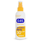 E45 Sunscreen Spray SPF 30 - High UVA/UVB Protection, Hydrating, Sensitive & Eczema Prone Skin, 180ml - Damaged Box
