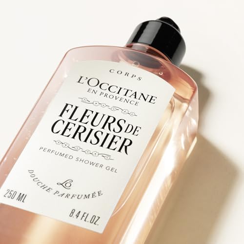 L'OCCITANE - Fleurs de Cerisier (Cherry Blossom) Shower Gel - 250 ml - Fruity, floral and musky fragrance - Made in France