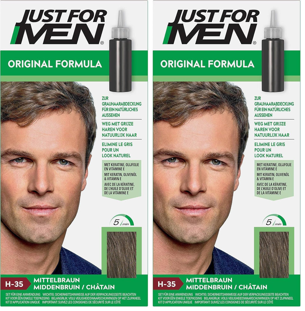 Just for Men Original Formula Hair Dye - Medium Brown H35 - Restores Natural Colour