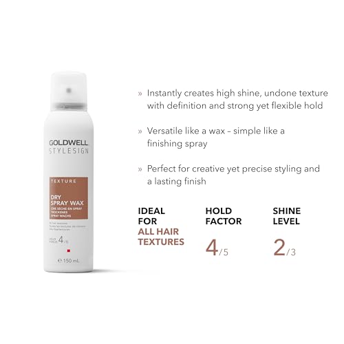 Goldwell StyleSign Dry Spray Wax - High Shine & Flexible Hold - Humidity & Frizz Resistance - 150ml - Damaged Box