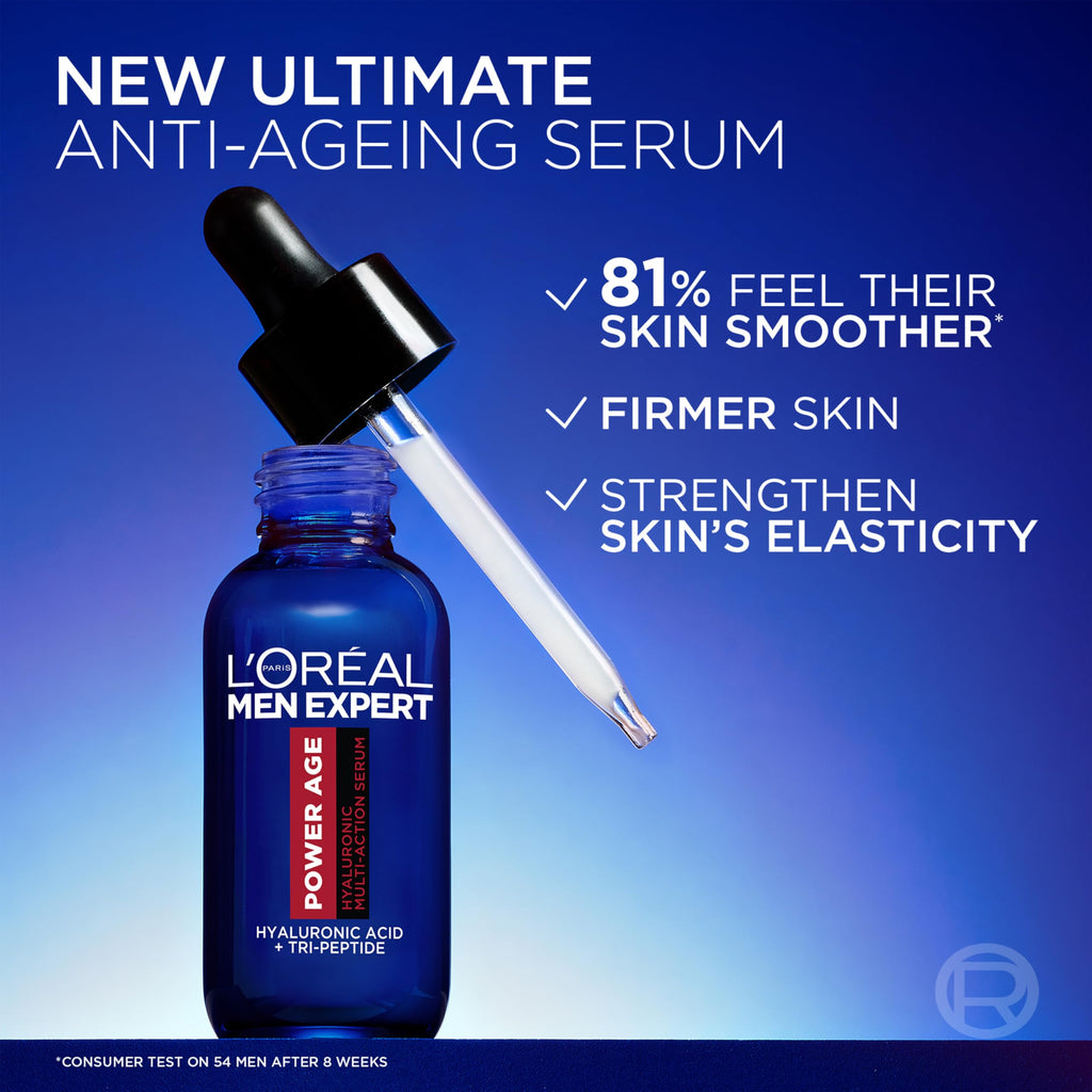 L'Oreal Men Expert Power Age Serum - Hyaluronic Acid - Anti-Ageing - Firms & Smooths Skin - 30ml - Very Good