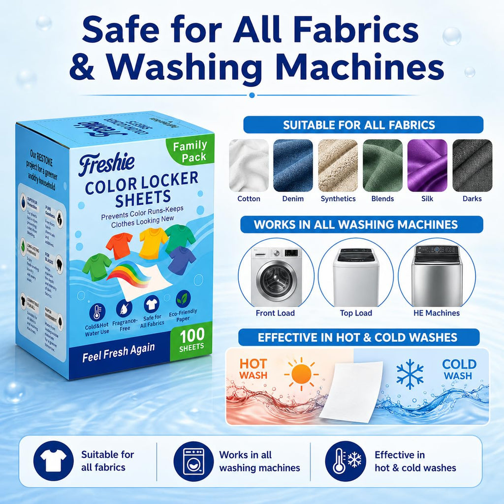 Freshie Colour Catcher Sheets - 100 Pack Laundry Dye Transfer Prevention for Mixed Colour Washes, All Fabrics - Damaged Box
