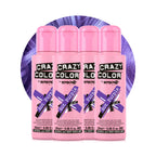 Crazy Color Vibrant Hot Purple Semi-Permanent 4 Pack Quad Hair Dye. Highly Pigmented Royal Purple Conditioning & Oil Nourishing Vegan Formula No Bleach or Ammonia 400ml - Damaged Box