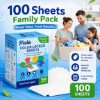 Freshie Colour Catcher Sheets - 100 Pack Laundry Dye Transfer Prevention for Mixed Colour Washes, All Fabrics - Damaged Box