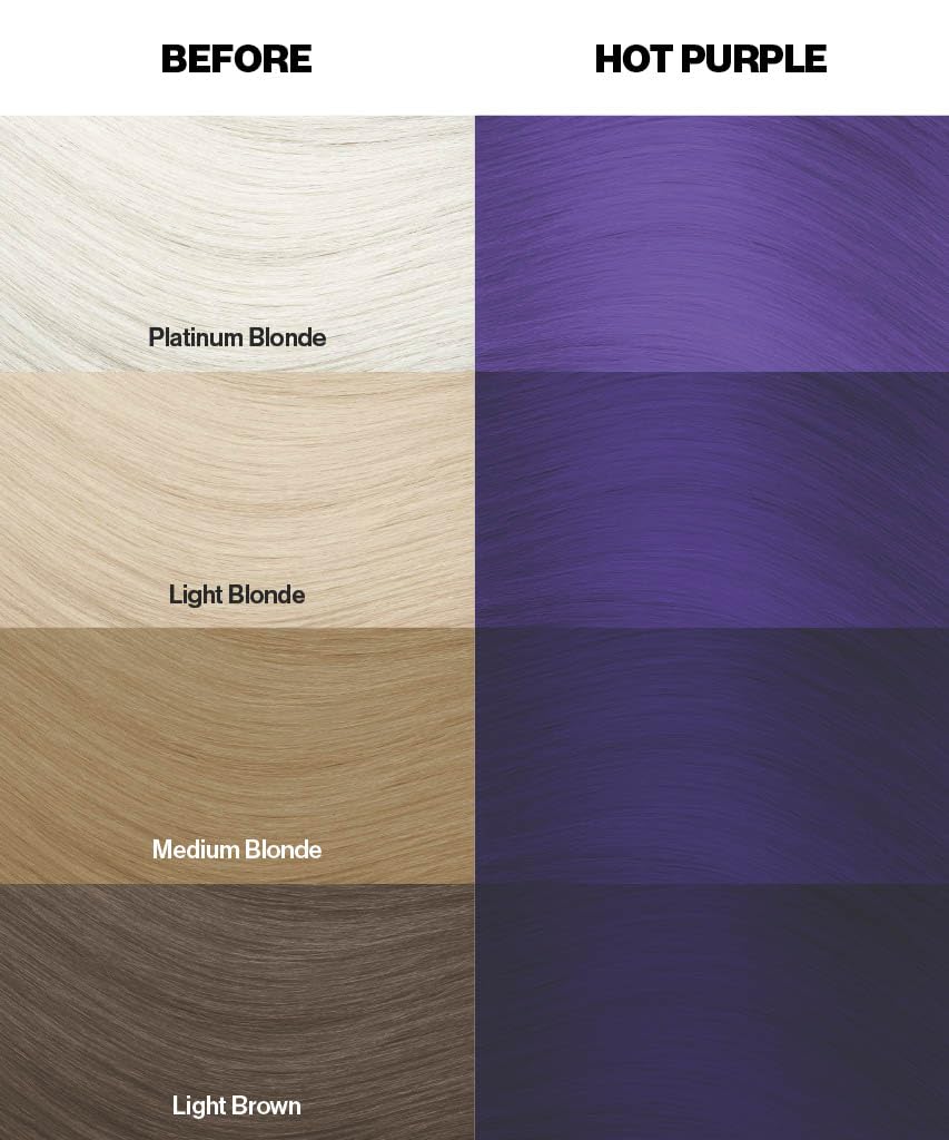 Crazy Color Vibrant Hot Purple Semi-Permanent 4 Pack Quad Hair Dye. Highly Pigmented Royal Purple Conditioning & Oil Nourishing Vegan Formula No Bleach or Ammonia 400ml - Damaged Box