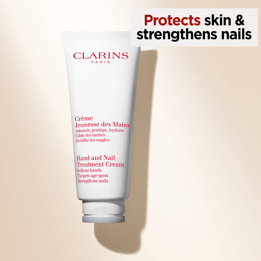 Clarins Hand & Nail Treatment Cream 100ml | Nourishing Moisturiser for Dry Hands & Strengthening Nails | Anti Aging | Non Greasy