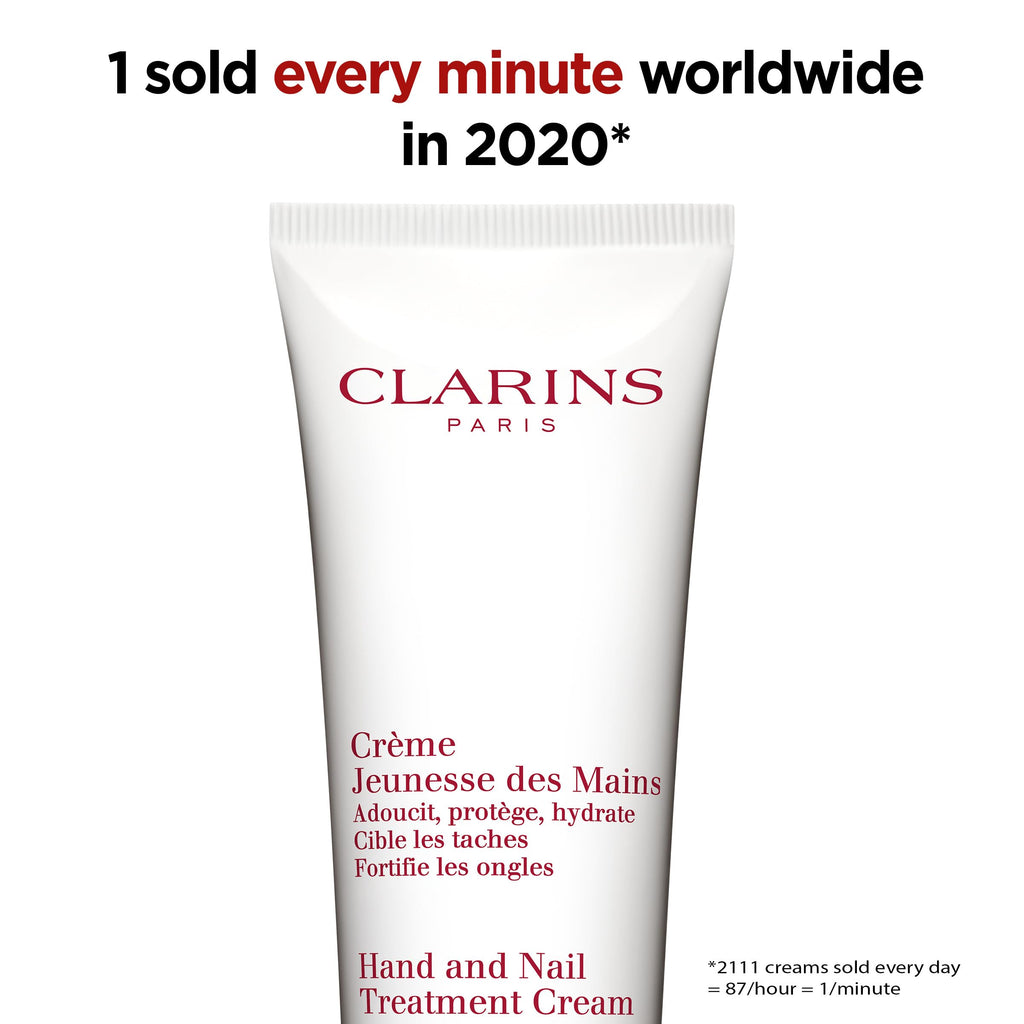 Clarins Hand & Nail Treatment Cream 100ml | Nourishing Moisturiser for Dry Hands & Strengthening Nails | Anti Aging | Non Greasy