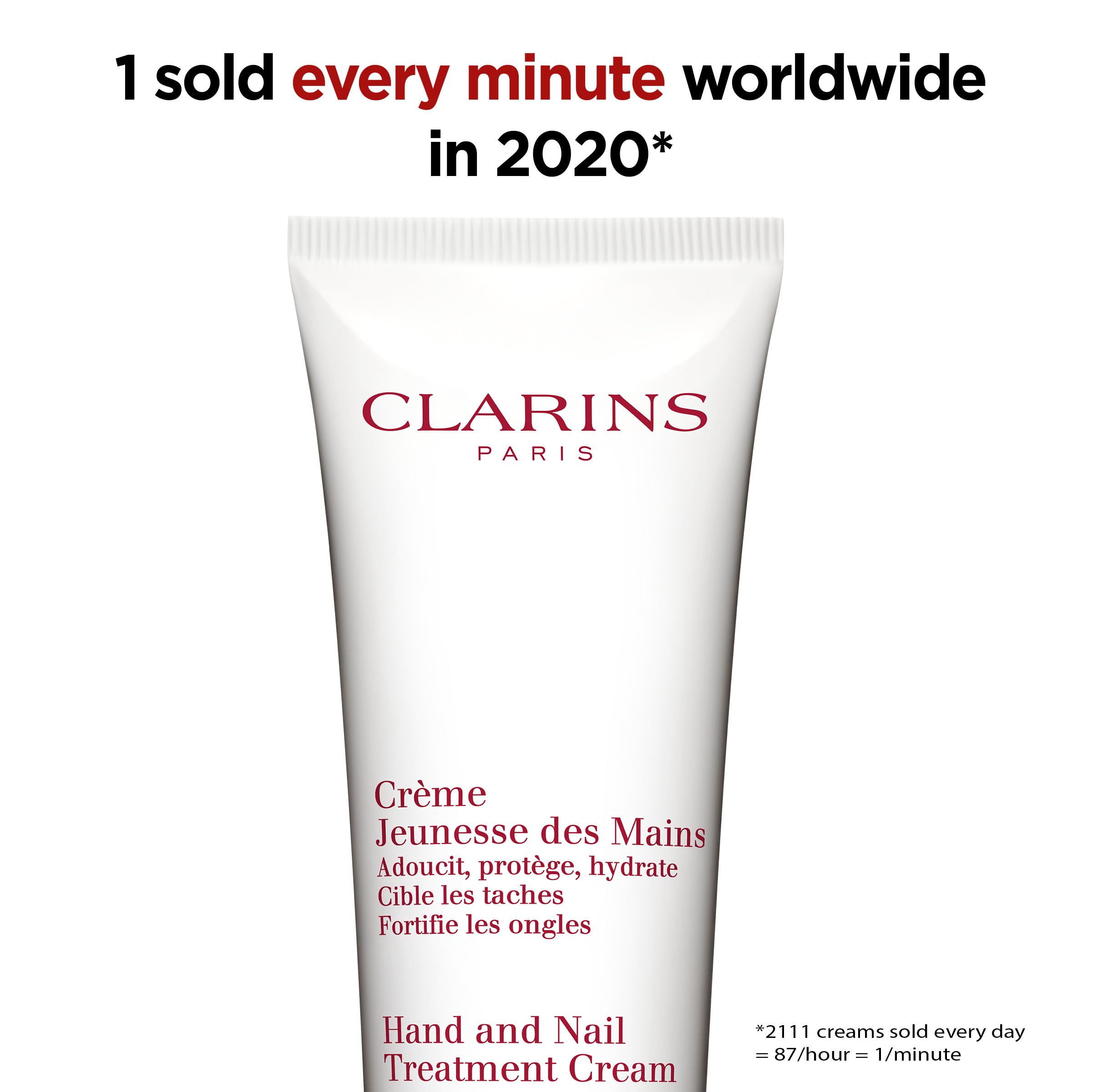 Clarins Hand & Nail Treatment Cream 100ml | Nourishing Moisturiser for Dry Hands & Strengthening Nails | Anti Aging | Non Greasy