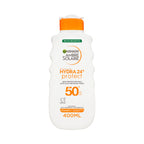 Garnier Ambre Solaire Hydra 24H Protect Sun Lotion SPF50+ 400ml - Water Resistant, Non-Greasy, Vitamin E