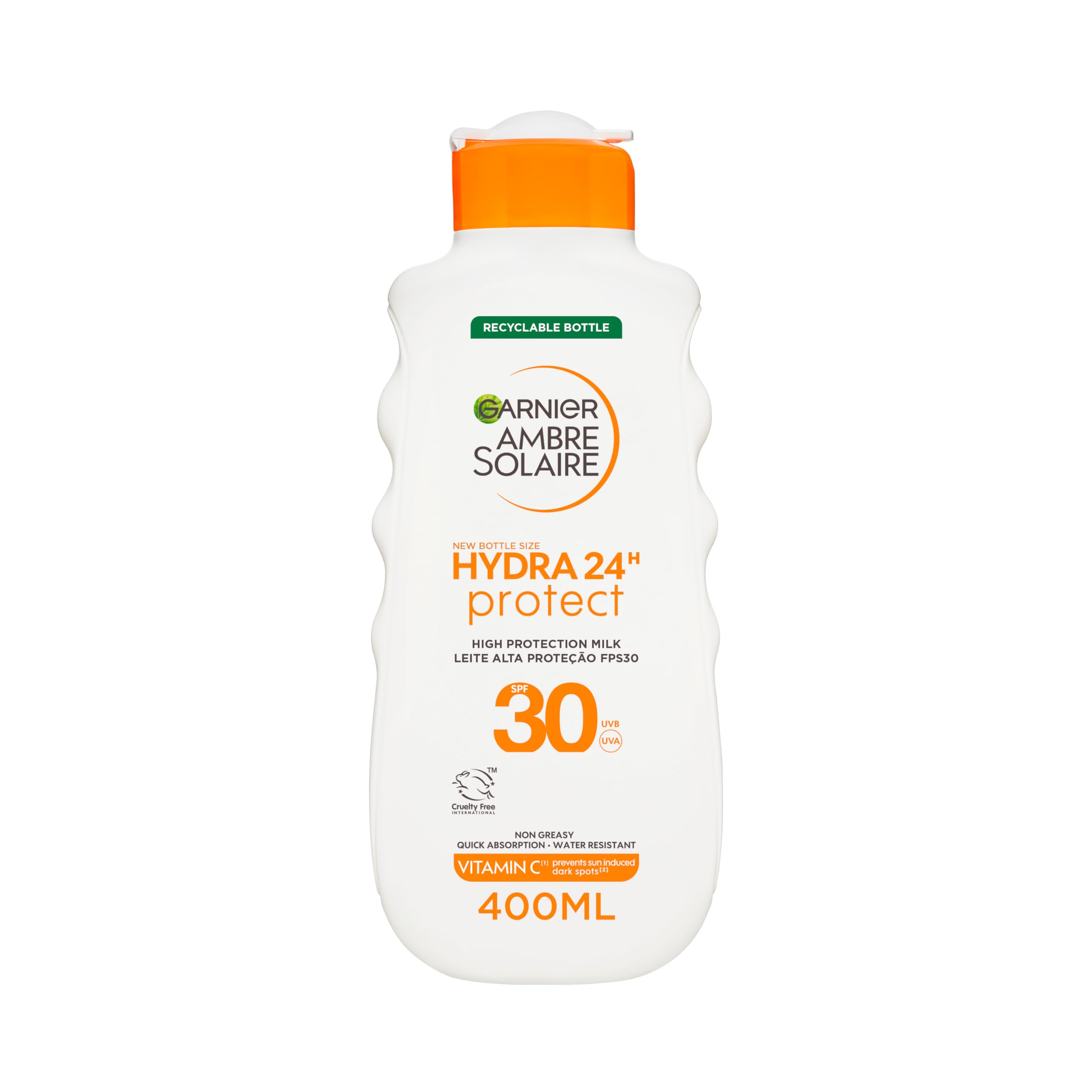 Garnier Ambre Solaire Hydra 24H Protect Sun Lotion SPF50+ 400ml - Water Resistant, Non-Greasy, Vitamin E