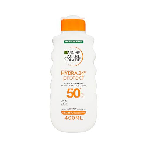 Garnier Ambre Solaire Hydra 24H Protect Sun Lotion SPF50+ 400ml - Water Resistant, Non-Greasy, Vitamin E