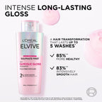 L'Oreal Paris Elvive Glycolic Gloss Shampoo 200ml - Sulphate Free, Smooth & Shiny Hair, Dull Hair - Damaged Box