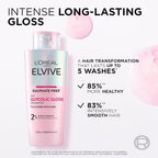 L'Oreal Paris Elvive Glycolic Gloss Shampoo 200ml - Sulphate Free, Smooth & Shiny Hair, Dull Hair - Damaged Box
