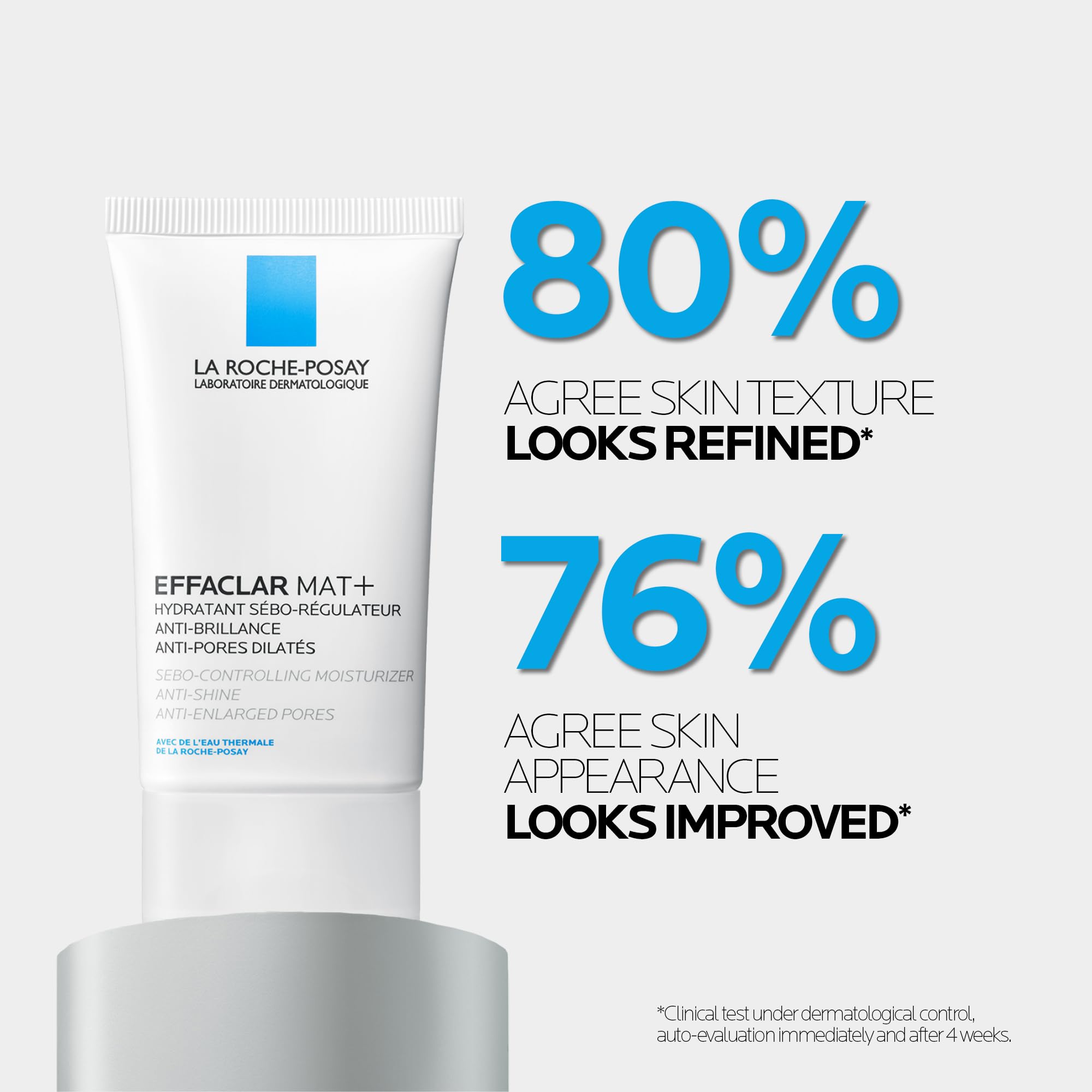 La Roche-Posay Effaclar MAT+, Mattifying Face Moisturiser, For Oily Skin, Visible Pores, Salicylic Acid, Glycerin, Sebolyse, Oil Control, 8H Mattifying, 40ml - Damaged Box