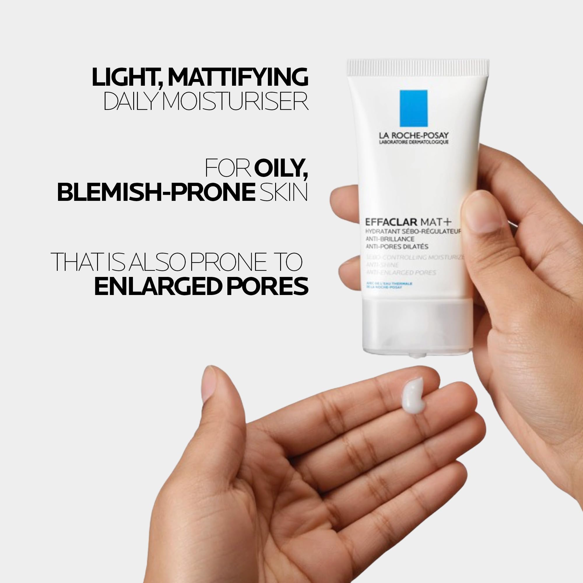 La Roche-Posay Effaclar MAT+, Mattifying Face Moisturiser, For Oily Skin, Visible Pores, Salicylic Acid, Glycerin, Sebolyse, Oil Control, 8H Mattifying, 40ml - Damaged Box