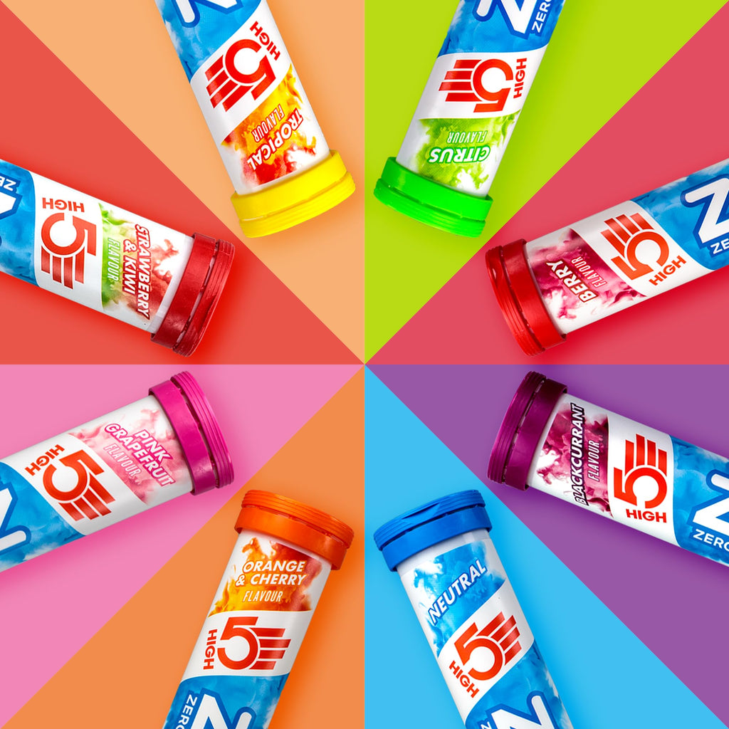 HIGH5 Zero Electrolyte Tablets with Vitamin C - Tropical, 160 Tablets, 8-Pack - Sugar-Free Hydration & Performance - Damaged Box - BBE 01/2028