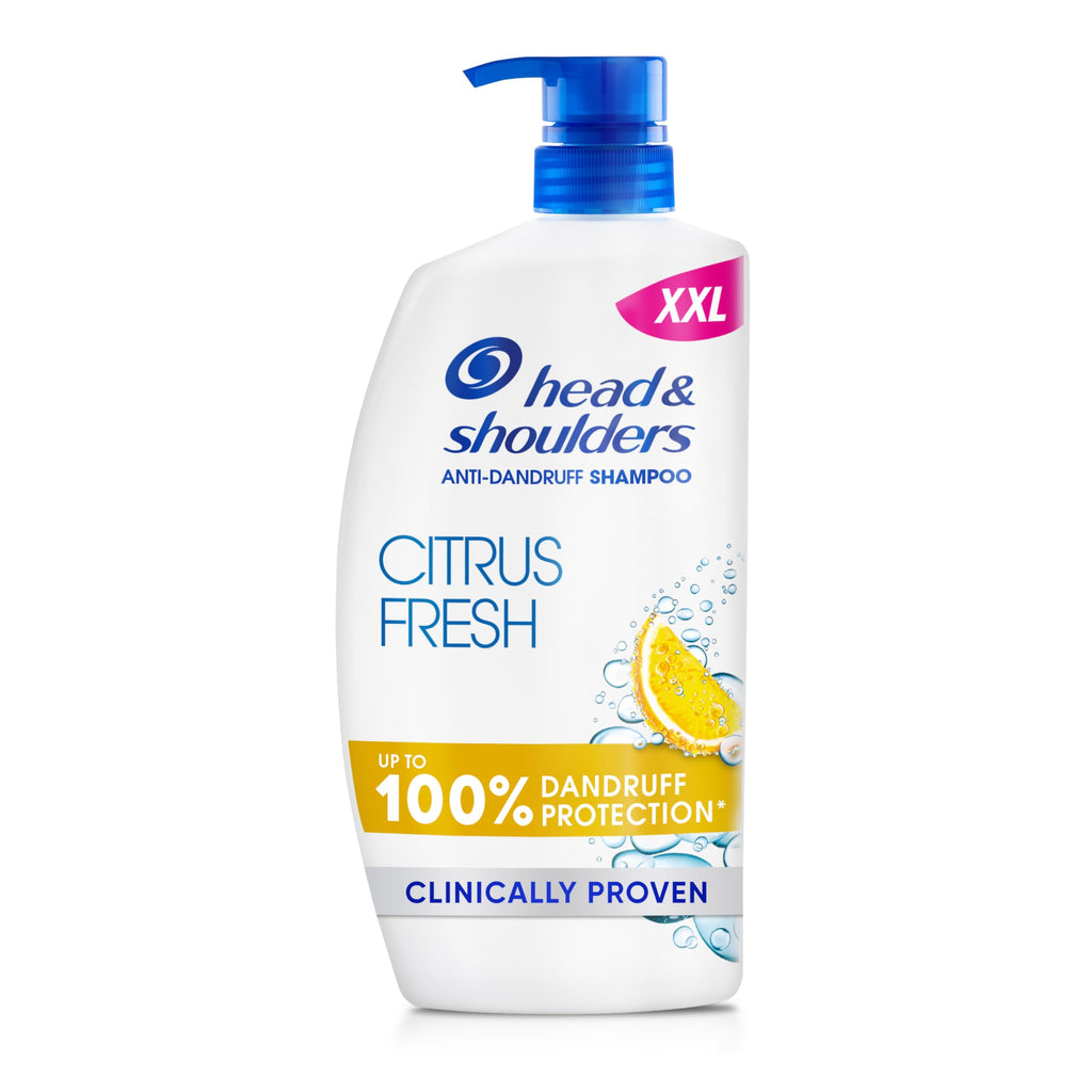 Head & Shoulders Citrus Fresh Anti-Dandruff Shampoo for Greasy Hair 1000ml – Up to 100% Flake Free, Daily Use - Damaged Box