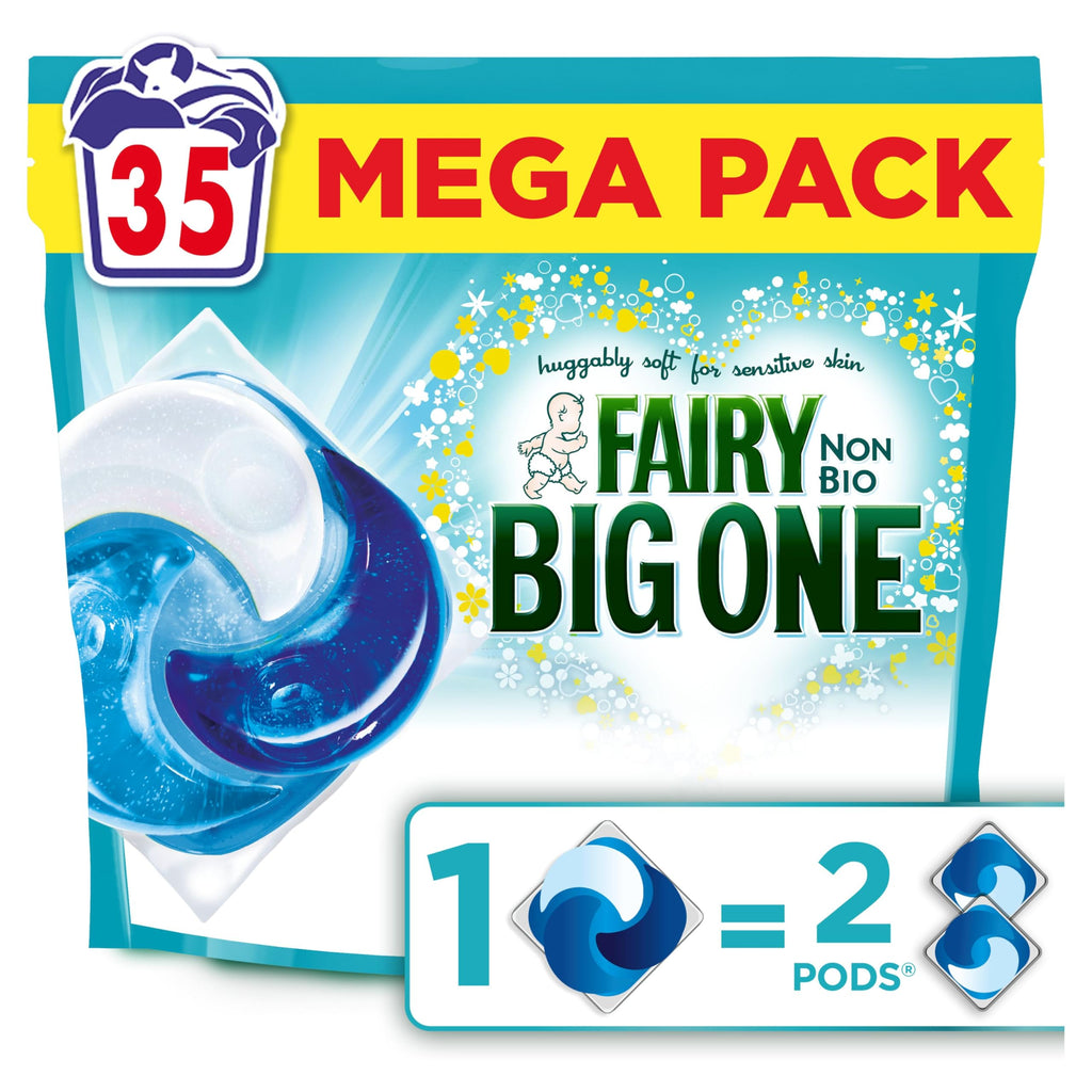 Fairy Non Bio PODS Washing Liquid Laundry Detergent Capsules 35 Washes - 2X Stain Removal, Sensitive Skin